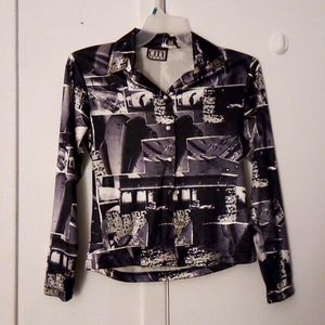 Button Down Rave Blouse 90s